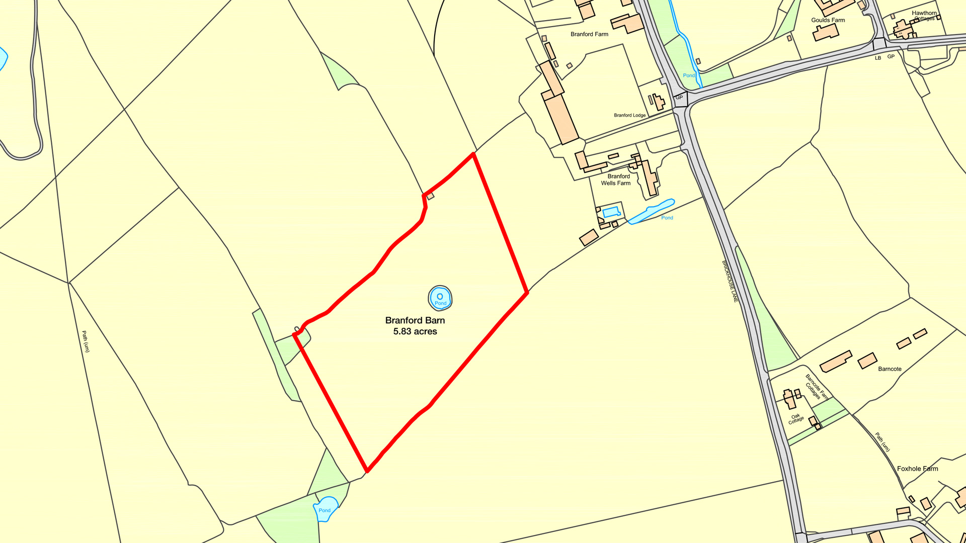 Branford Barn, Newchapel, Lingfield site plan