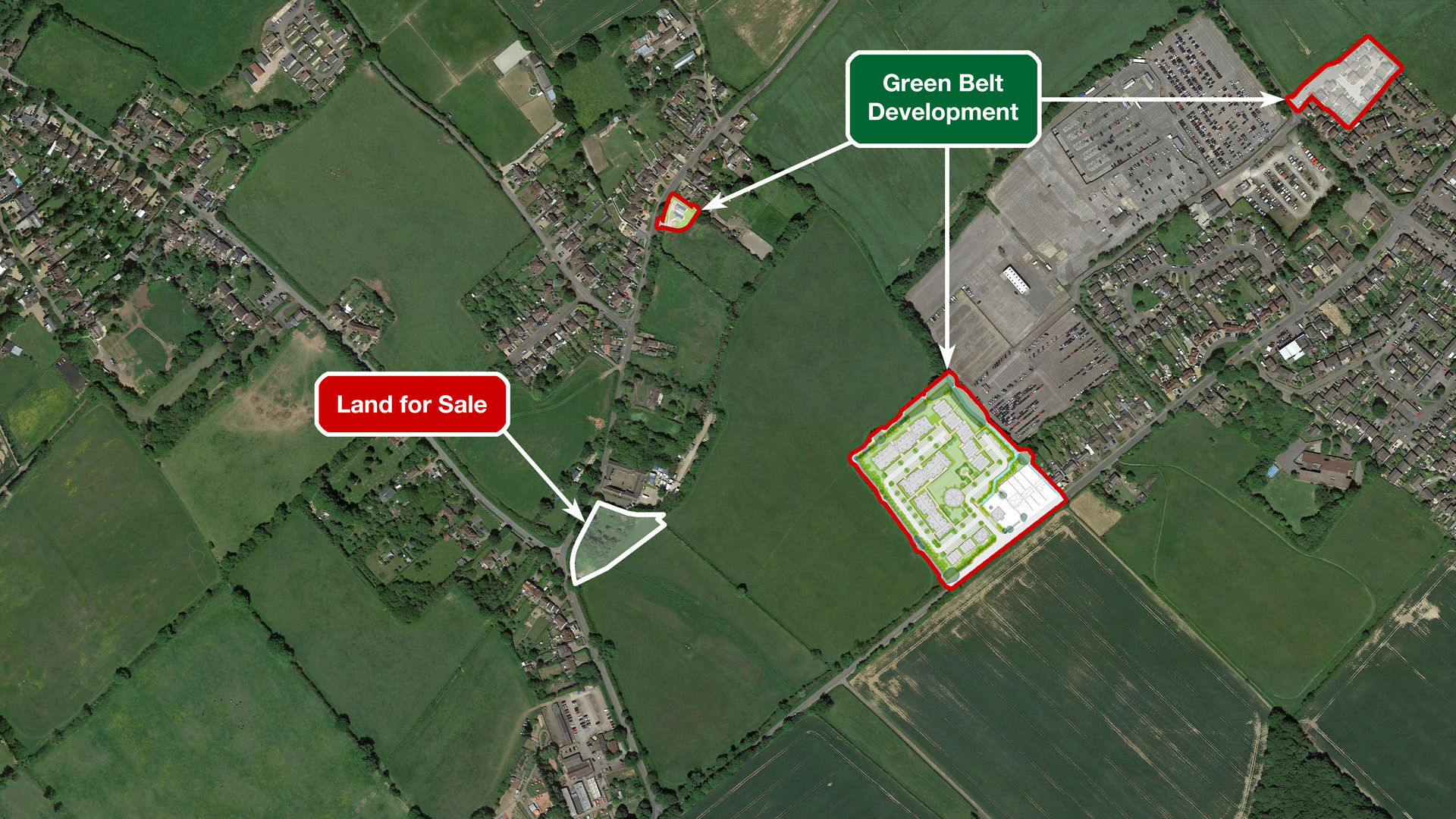 Green Belt development near land for sale at Woodside Corner in Aley Green