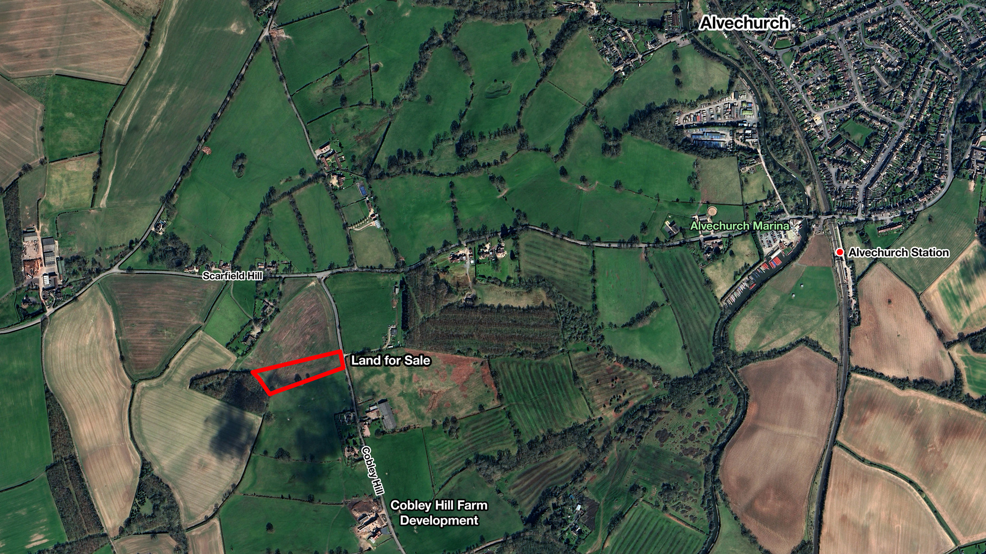 Land for sale in Alvechurch aerial site plan