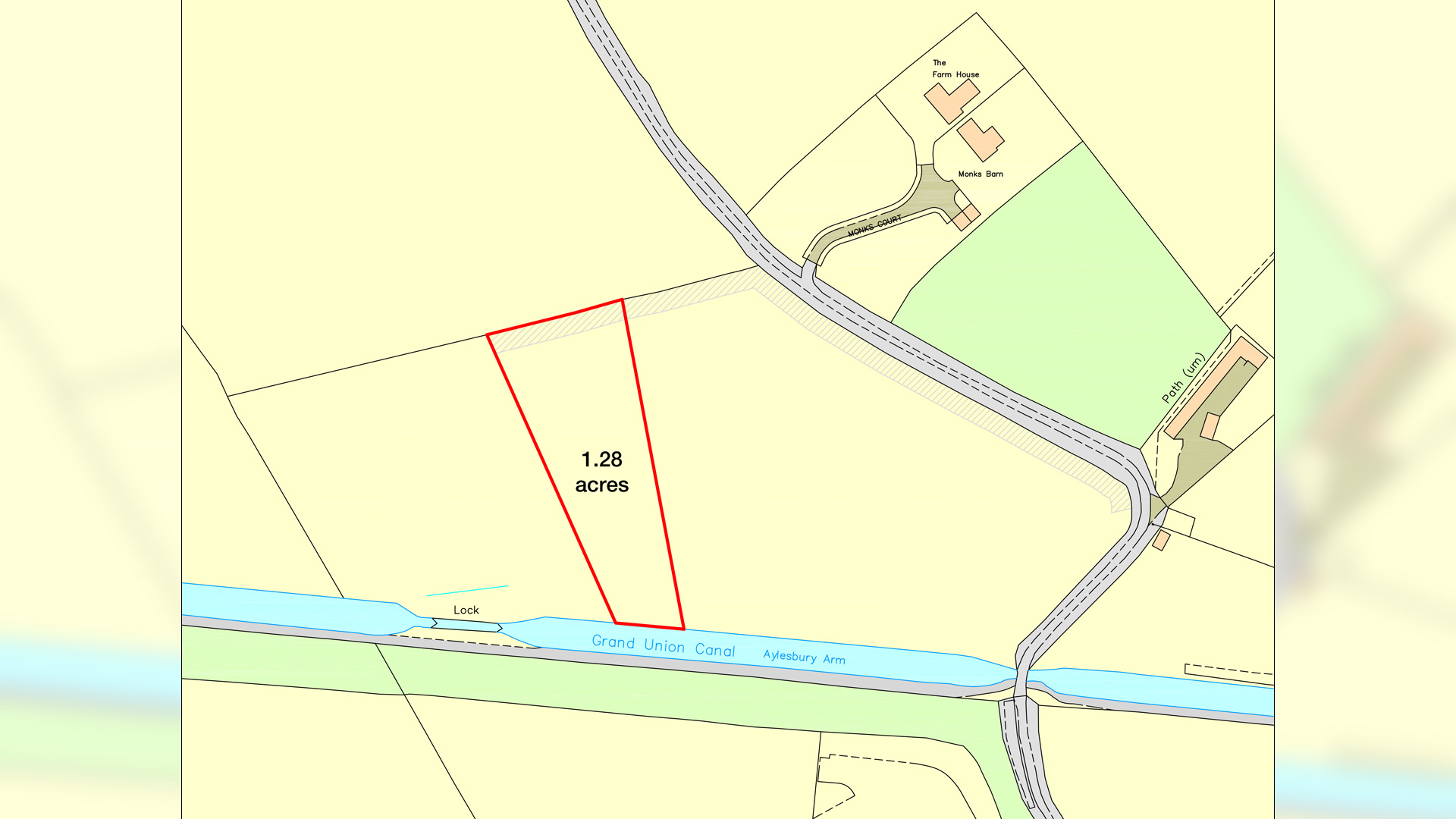 Land for sale on the Grand Union Canal site plan