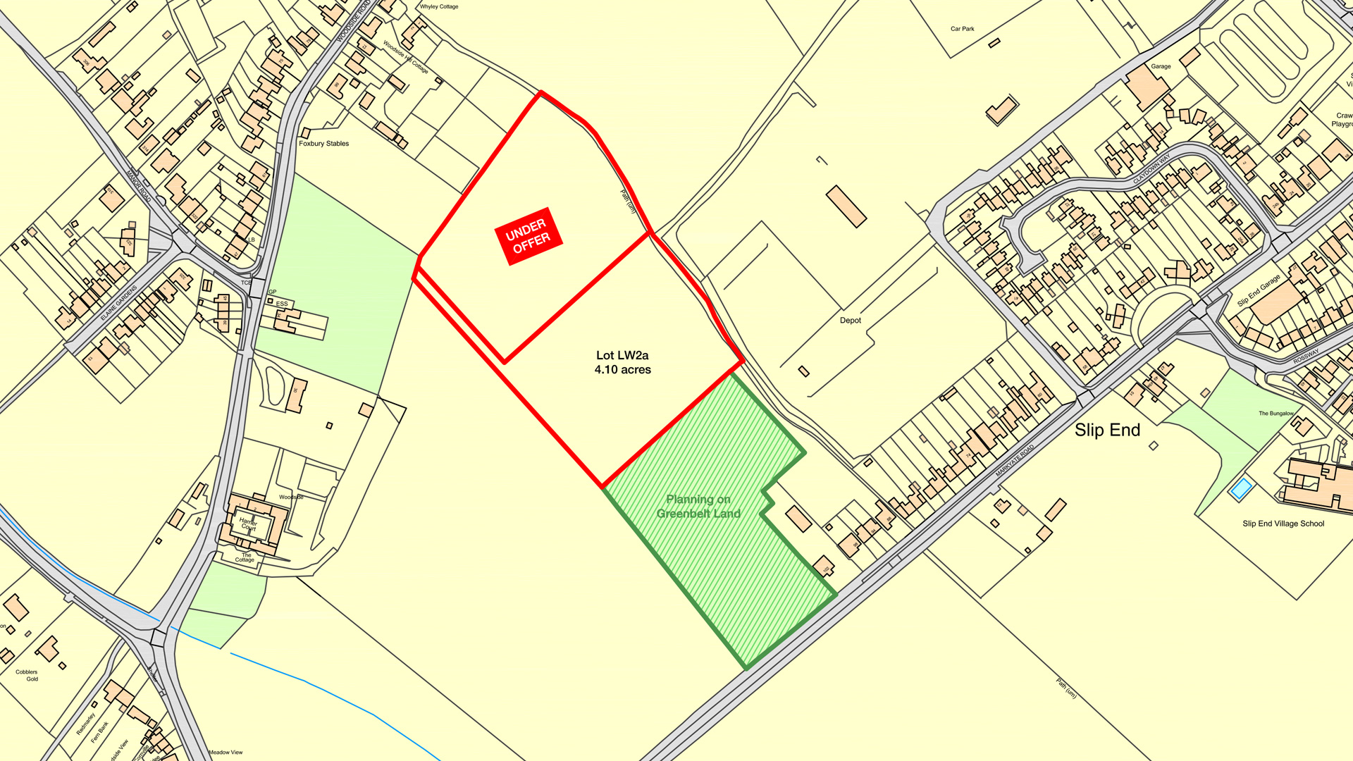 Land for sale near Slip End site plan