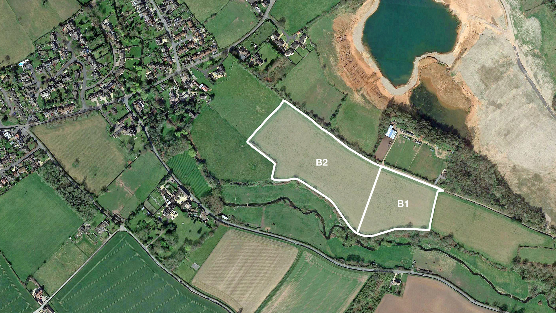 Land for sale in Trysull aerial site plan
